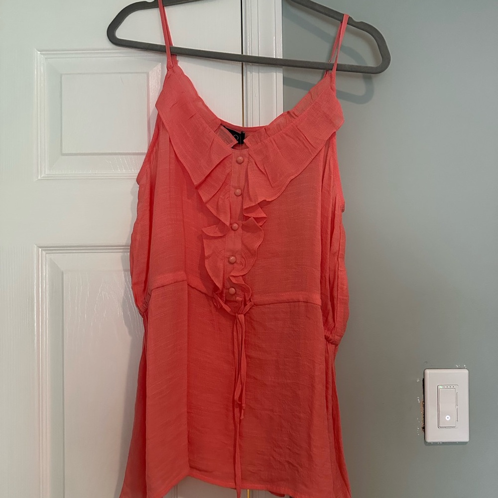 GGIO USA Vibrant Coral Blouse